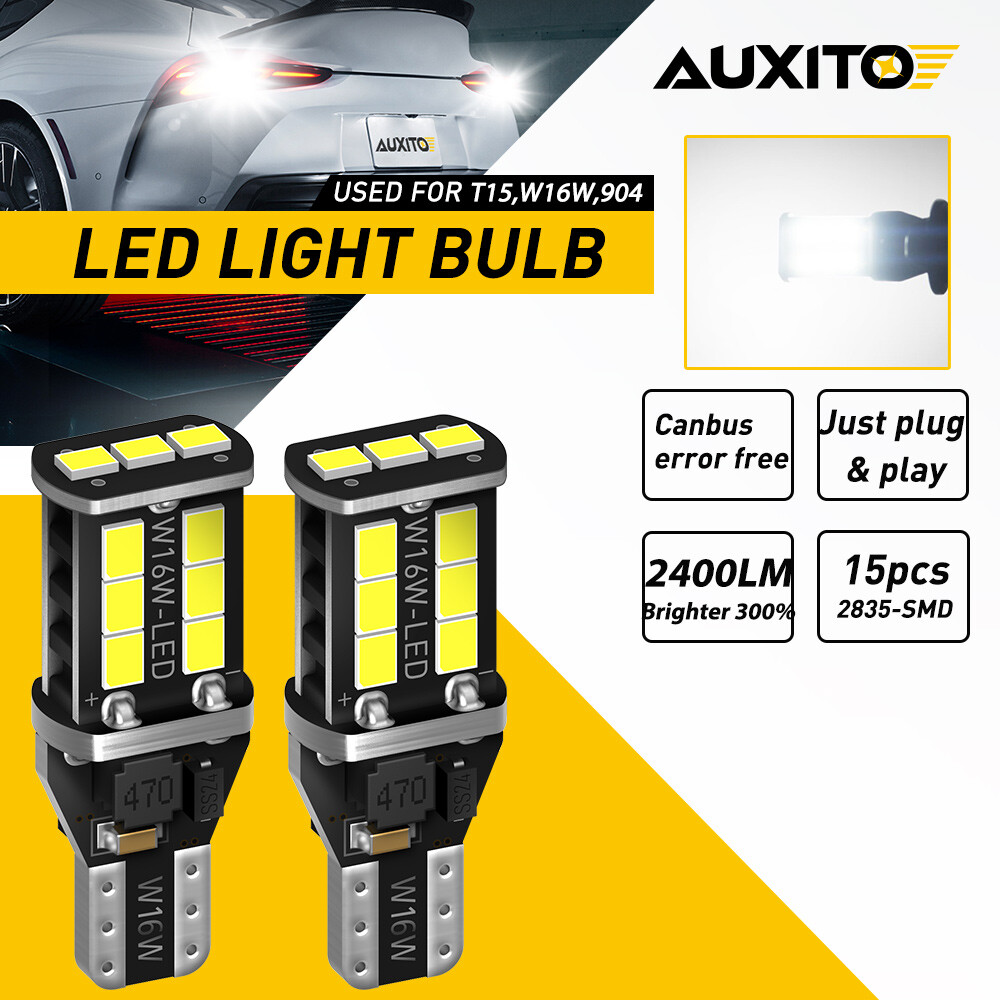 AUXITO LED Reverse Back Up Light Bulbs 921 912 T15 W16W | 6000K Super White 2-Pack