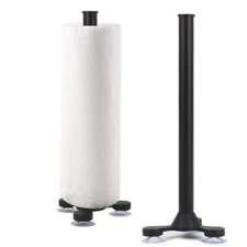 Freestanding Aluminium Paper Towel Holder, Vertical Roll Tissue Rack for Kitchen