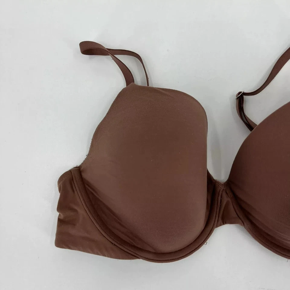 Gilly Hicks Bra Women's Size 36D Brown Lightly Lined T-Shirt 360 Solid Hook Eye - Image 2 of 4