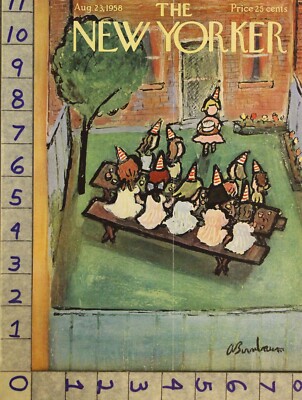 1958 NEW YORKER VINTAGE COVER BIRNBAUM PARTY BIRTHDAY CAKE CHILD NYI