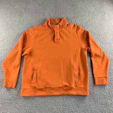 NEW Tommy Bahama Sweater Mens Large Orange Pullover 1/4 Zip Long Sleeve Marlin