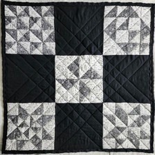 Handmade Black and White Quilted Wall Hanging/Table Topper 24 Inches