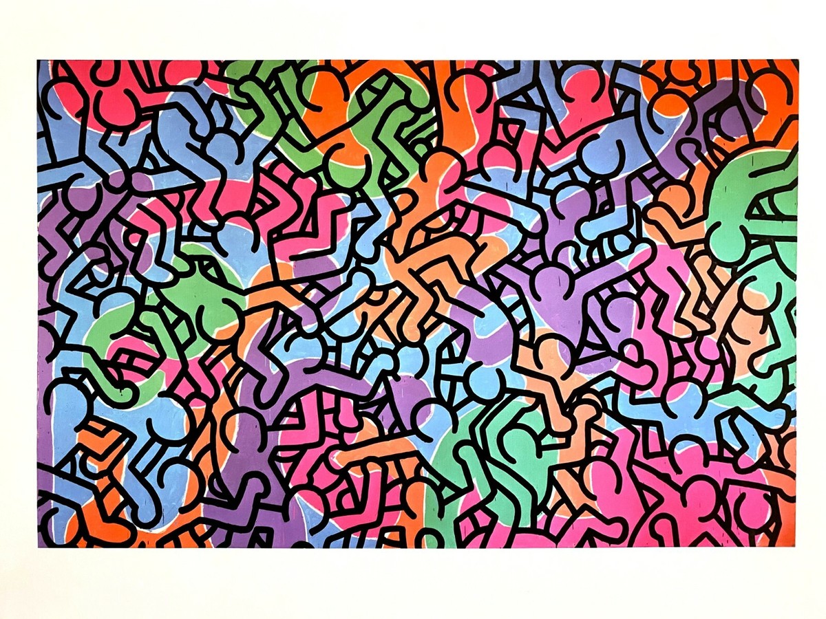 KEITH HARING FOUNDATION POP ART LITHOGRAPH PRINT KEITH HARING FOUNDATION POP ART LITHOGRAPH PRINT