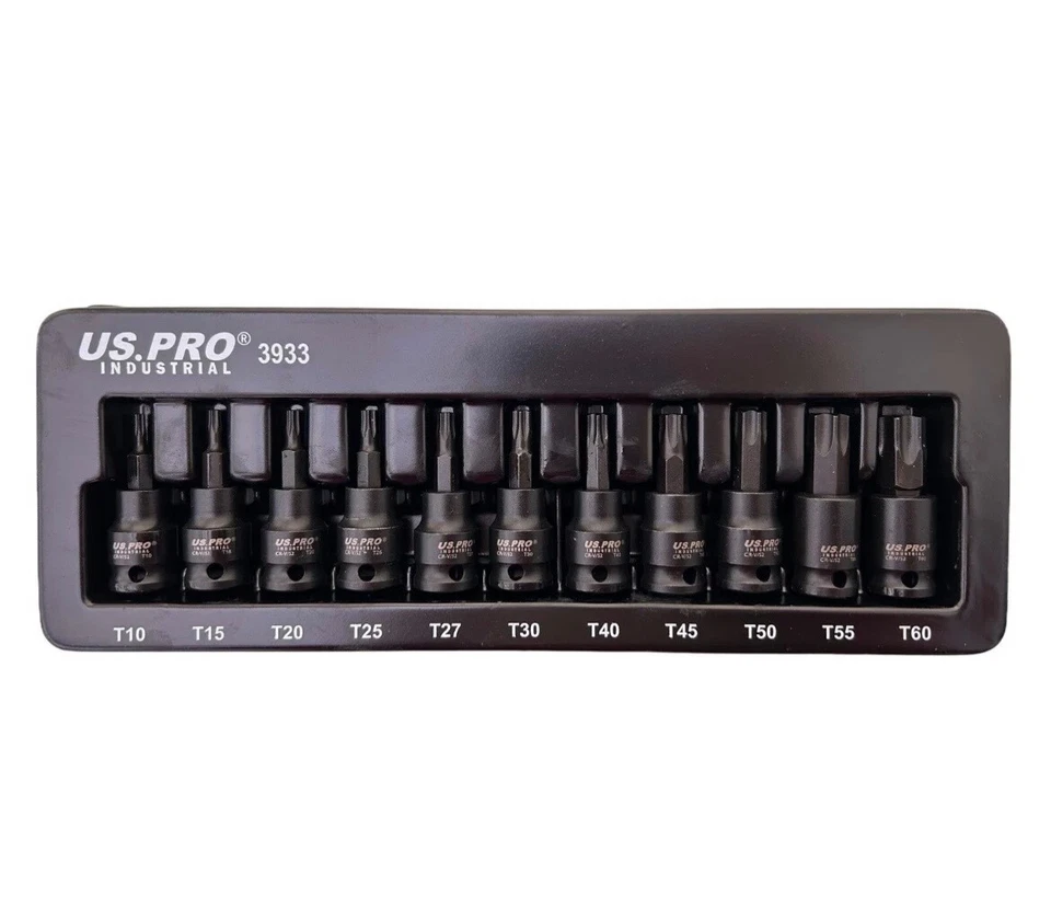 US PRO IMPACT Hex Torx Spline Bit Sockets 3/8" Drive Short Reach Star HX Allen - Image 3 of 4