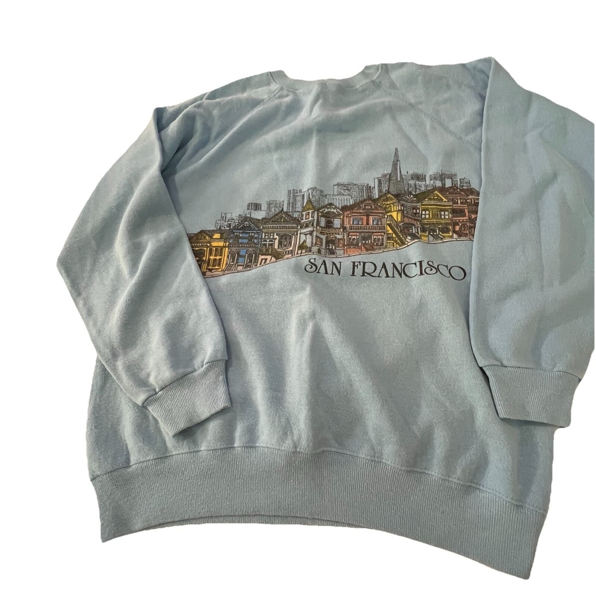 【新品未使用】house on the hill Sweatshirt 120 Vintage San Francisco Sz L wrap around print sweatshirt Hill