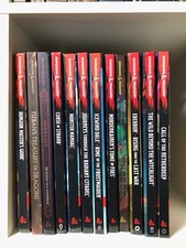 Dungeons and Dragons adventures/guides, 5th Edition, excellent condition.