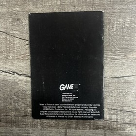 Super Nintendo Video Game vtg SNES box 1991 Wheel of Fortune Deluxe Edition NES