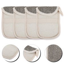 4pcs Mesh Soap Pouch Loofah Soap Pouch Body Exfoliator Sponges Flax Soap Pouch