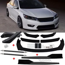 For HONDA ACCORD Front Rear Bumper Lip+Spoiler Body Kit Splitter Side Skirt