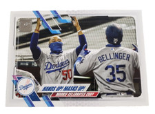 2021 Topps Baseball Hands Up Masks Up Mookie Betts #303 CL Los Angeles Dodgers