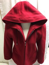Sonoma Coat Misses Outerwear Hood Lined Zip Up Red Size S 76% Wool New