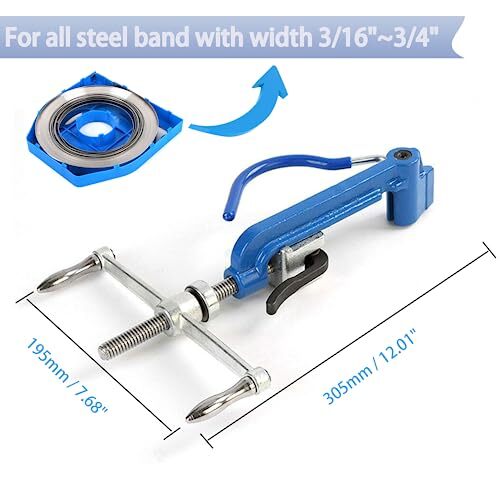 TABODD Stainless Steel Strapping Banding Tool, Universal Multifunction Manual Stainless Steel Strapping Pliers Spin Tight Plier Bander For Hose Clamps