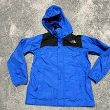 The North Face Jacket Kids Boys Medium 10-12 Blue Rain Nylon Hooded Coat