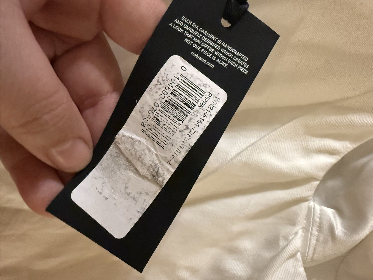 NWT RtA Pippa White Elegant Size 2 Italian Fabric Build in Corset