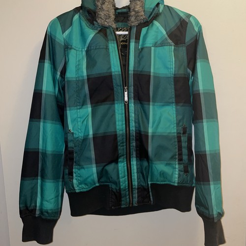 O’Neill Ski/Snowboard Winter Jacket Green Size Small Hood Fur Trimmed ...