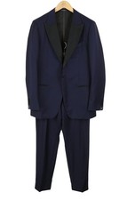 SUITSUPPLY Lazio Tuxedo FL Men Suit UK42L W36 Navy Silk Wool Slim Fit 3PC