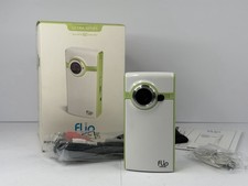 Flip Video Ultra Series Green  White Digital Camcorder OPEN BOX TESTED/WORKING