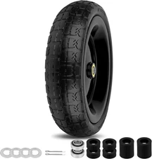 13 Inch Flat Free Wheels Tires 4.00-6 Solid Replacement with 13 - 1P 