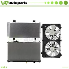 Dual Cooling Fan and Radiator Condenser Assembly For 2014 Lexus IS250 2.5L V6