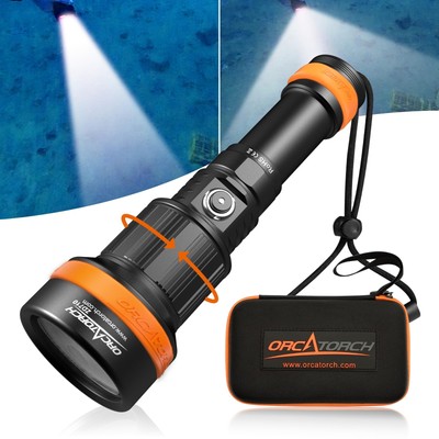 ZD710 Zoomable Dive Light 2700 Lumen Scuba Diving Flashlight with 4 Modes, 2-...