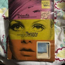 1967 Twiggy Trimfit Stockings Unused in Original Package Mod British Teen Model