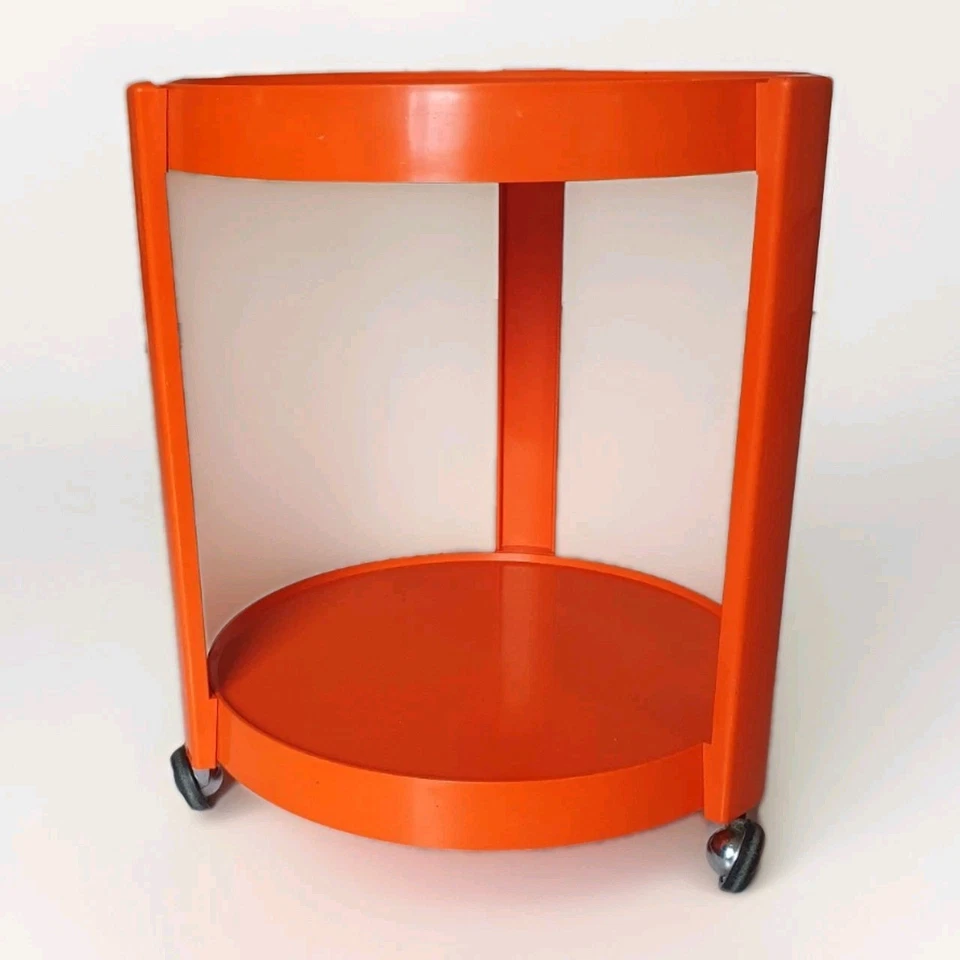 Table d'appoint/Desserte Vintage Orange Années 70 - Photo 2/4