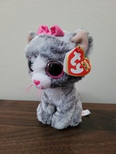 Ty Beanie Boos Kiki The Kitty 6-inch Plush Stuffed Animal Grey Kitten New NWT