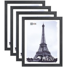 VCK 16x20 Poster Frame 4 Pack, Black Solid Wood Picture Frames with Exclusive...