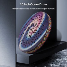 12 Inch Ocean Drum Ethnic Percussion Instrument Painted Drum Pattern Birch UZXU