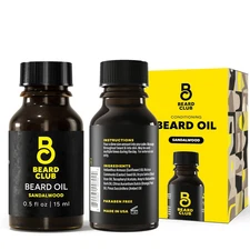 The Beard Club Premium Sandalwood Beard Oil for Men - Natural Castor & Sunflower