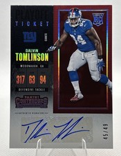 2017 Panini Contenders Dalvin Tomlinson Playoff Ticket Rookie Auto /49 
