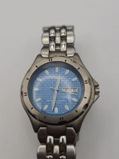 ARMITRON Analog Quartz Mens Watch Stainless Steel Blue Dial New Battery Working