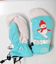 Thinsulate by 3M White  Aqua Winter Snow Mittens Kids Size Small Insulated