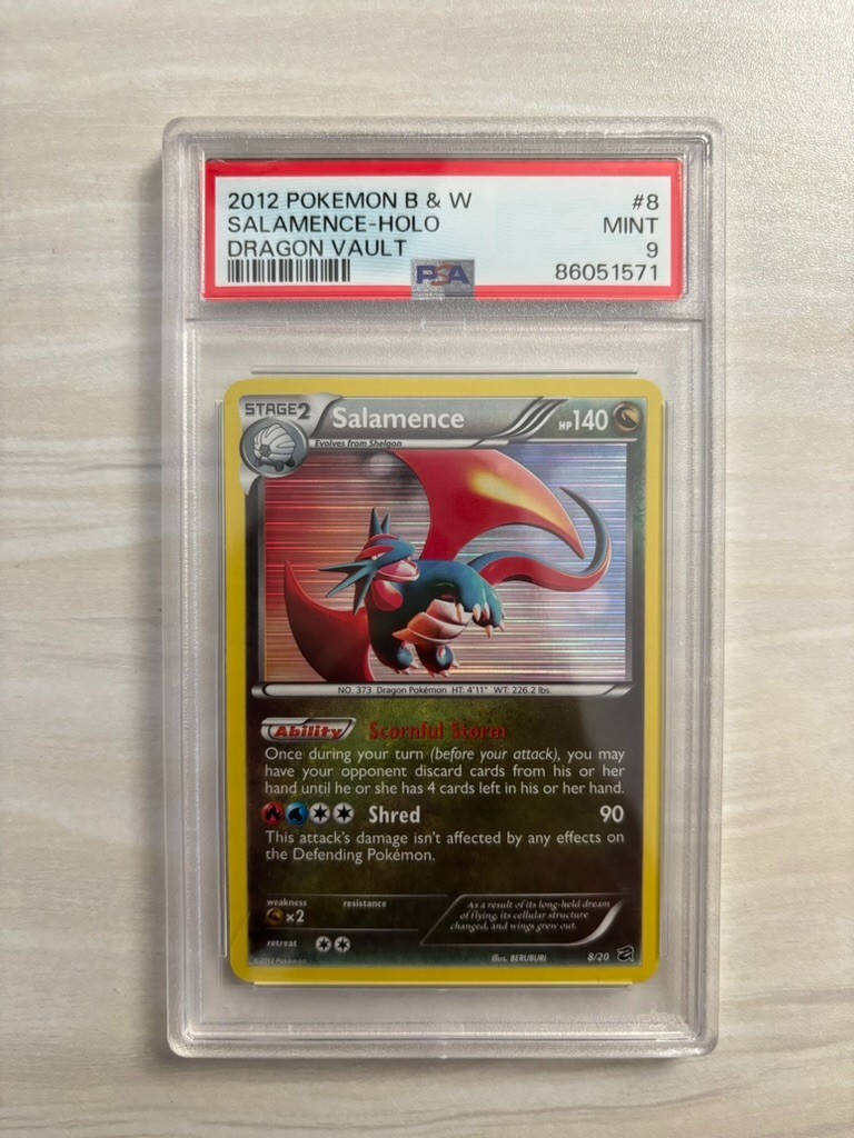 PSA 9 Mint Pokemon TCG POP 84 - Salamence 8/20 Black & White Dragon Vault Holo