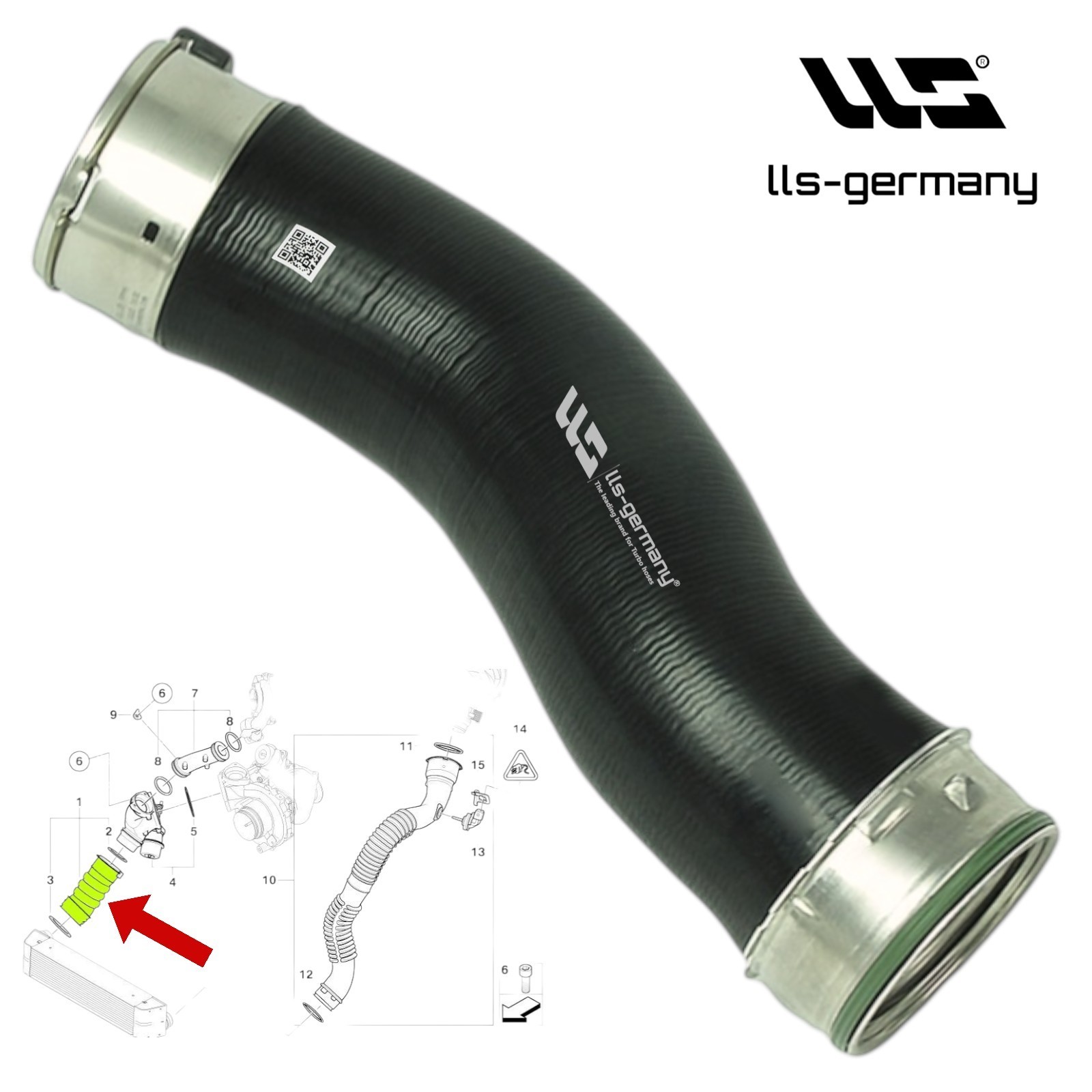 Turbo Hose Charge Air Hose For BMW 1 Series E81 E82 E87 E88 123d 11617810795