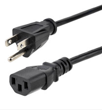 6ft Universal AC Power Cord 3 Prong NEMA 5-15P to IEC C13 PC Monitor Printer