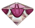 Vintage Murano Sommerso Art Glass Faceted Ashtray Triangle Prism Pink READ