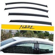 Smoke Tint with Chrome Trim Rain Guards Compatible with Chevy 16-23 Malibu