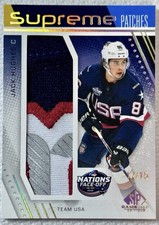 Jack Hughes 2025-26 UPPER SP Game USED HOCKEY SUPREME PATCHES SP4N-HU /15 USA