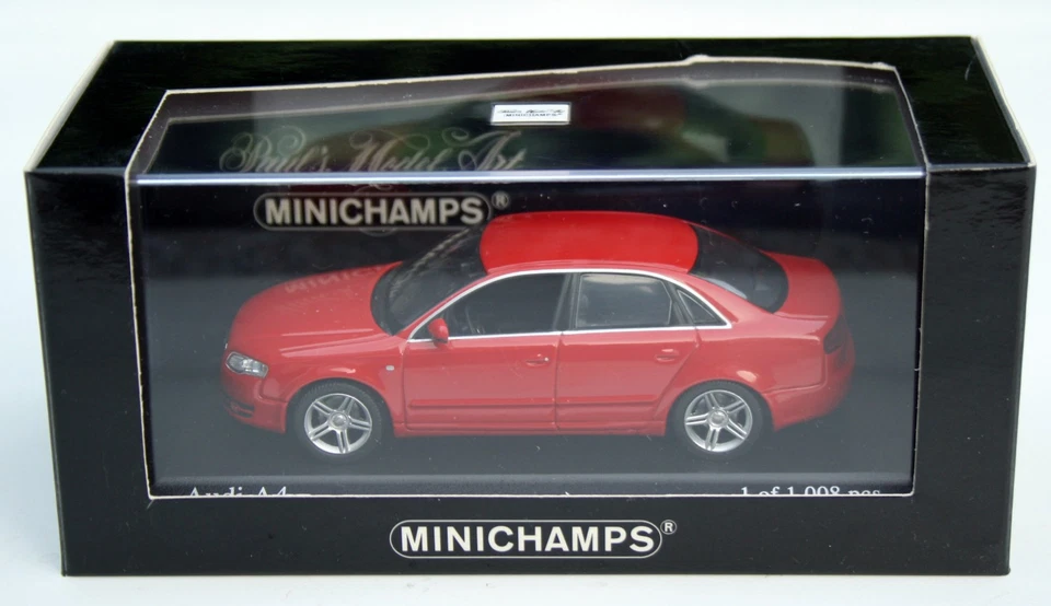 Audi A4 3.2 QUATTRO Sedán B7 Año 2004-2008, Rojo Brillante, Minichamps M. 1:43 Foto 4 de 4