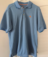 Tommy Bahama Striped Polo Short Sleeve Blue White Shirt Medium