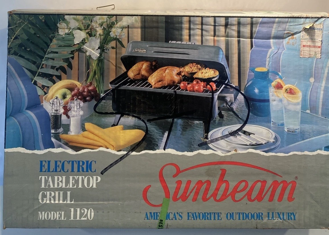 1990 Vintage Unopened New Sunbeam Tabletop Electric Grill Indoors NOS Model 1120
