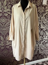 Oversized Shirt Dress Dipped Hem Made in Italy L / XL