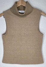 ASTR The Label Tan Sleeveless Turtleneck Sweater Tunic S Soft Casual Minimalist 