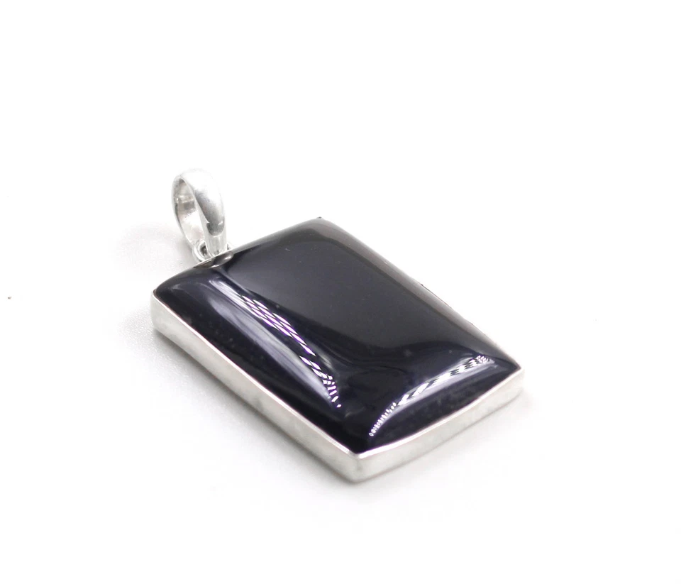 Grande ciondolo in argento onice nero 5 cm argento sterling 925 gioielli rega... - Immagine 3 di 4