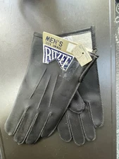 Vintage Faux Leather Gloves Dress Black Mens Small Lined Wells Lamont USA NOS