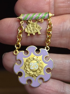 Odd Fellows Daughters of Rebekah Pin 25 Year Medal Vintage Fraternal