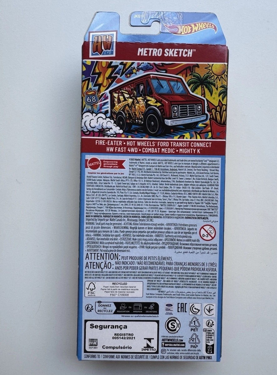 Hot Wheels Metro Sketch 5-Pack Ford Transit Connect Mighty K HW