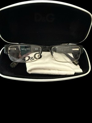 D&G Dolce & Gabbana 5074 Eyeglasses Black Semi-Rimless 52 17 w/ Case