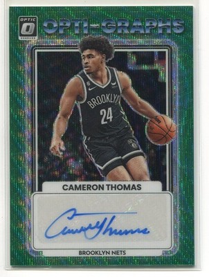2022-23 Donruss Optic Cameron Thomas Opti-Graphs Choice Green Wave Prizm Auto
